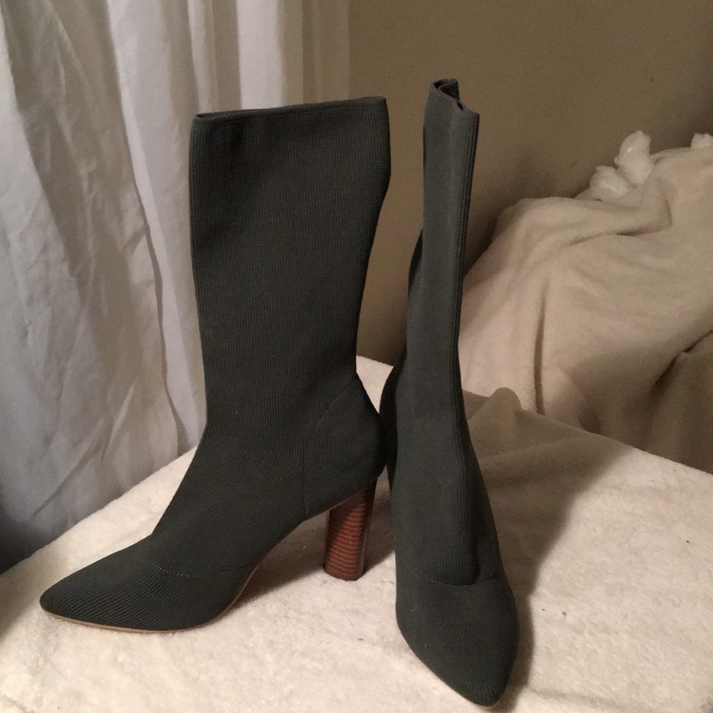 Green YEEZY inspired sock boots